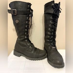 Harley-Davidson black leather biker boots, size 8.5 women’s EUC